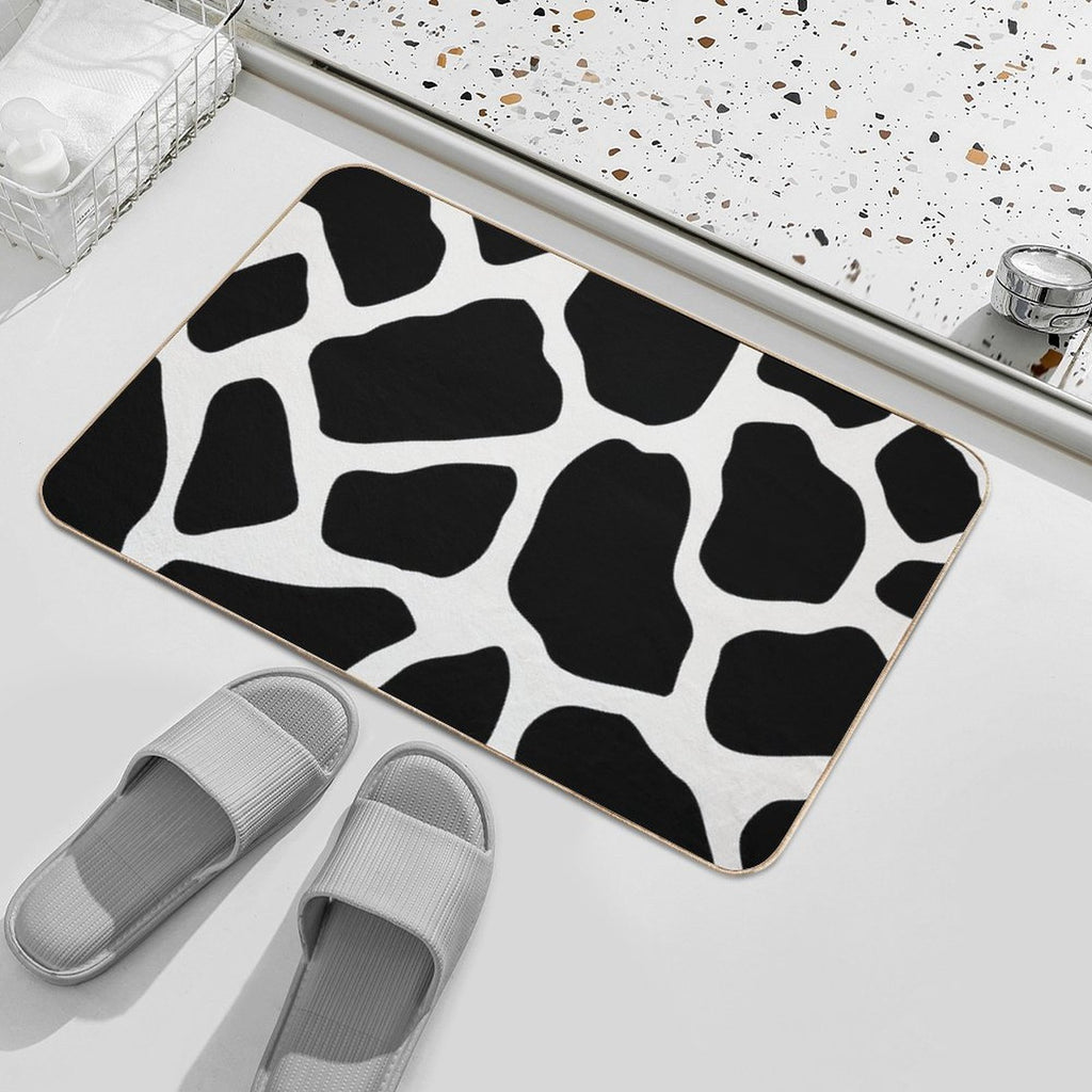 Black Abstract Pebbles Pattern  High-Traffic Bath Mat