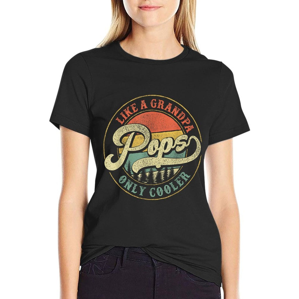 Pops Like A Grandpa Only Cooler Retro Gift Pops Dad Grandpa  Durable T-Shirt