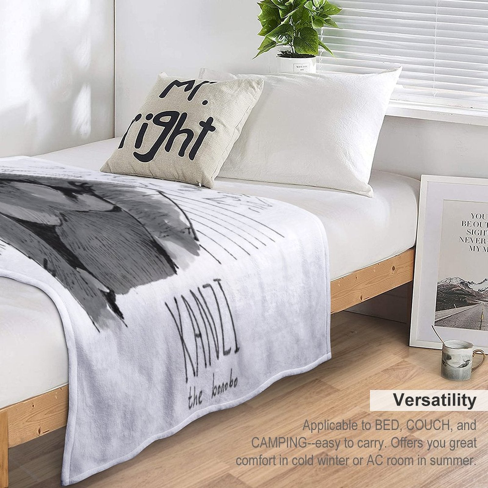 Kanzi The Bonobo Lightweight Throw Blanket