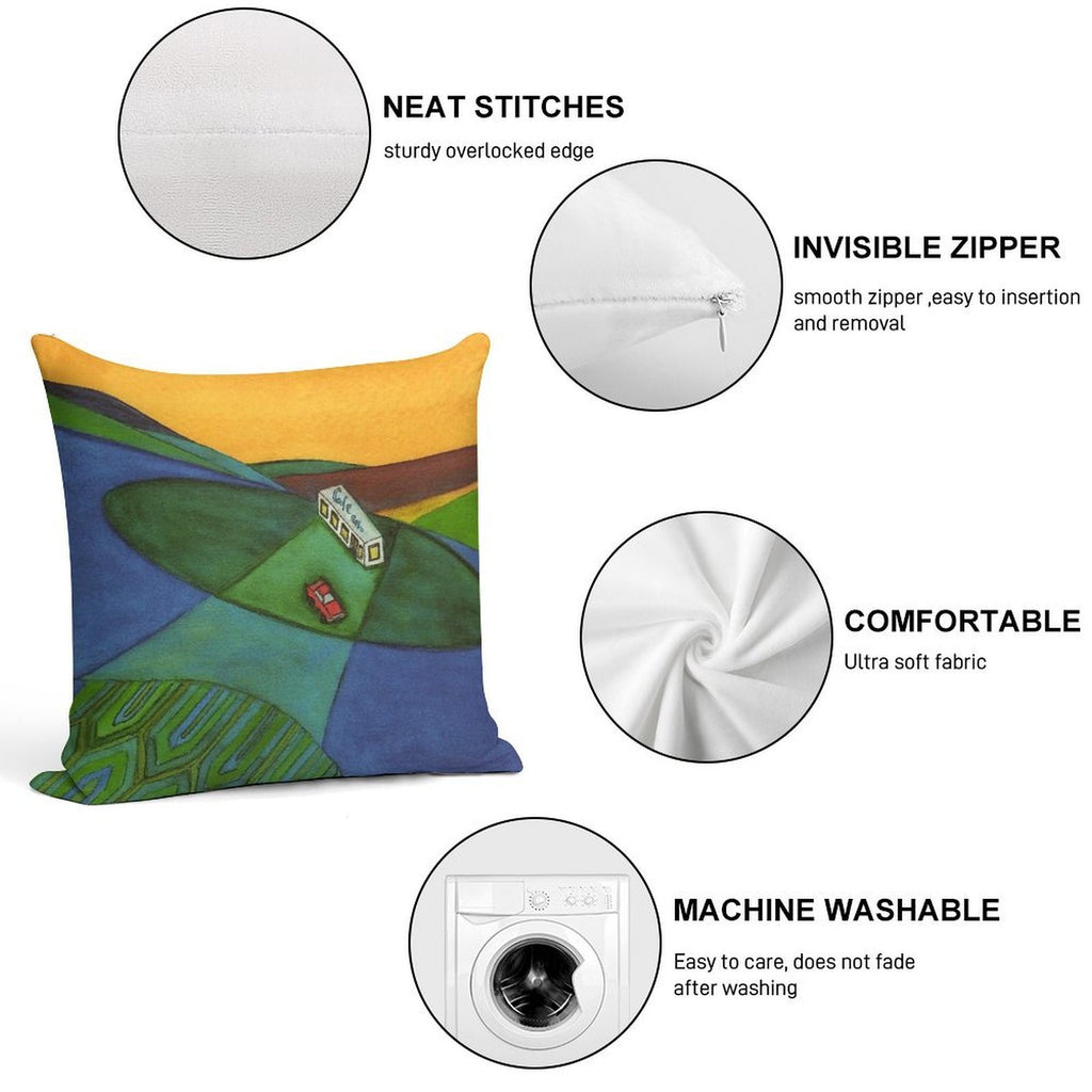 The Cafe on The Edge of The World Brand Pillow Soft Shrink-Resistant Throw Pillow