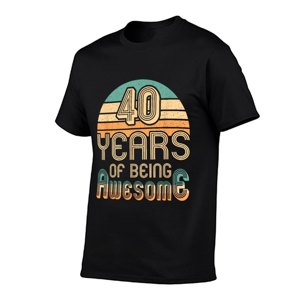 40 Years Of Being Awesome 40 Years Old Retro 40th Birthday  Relaxed-fit T-Shirt