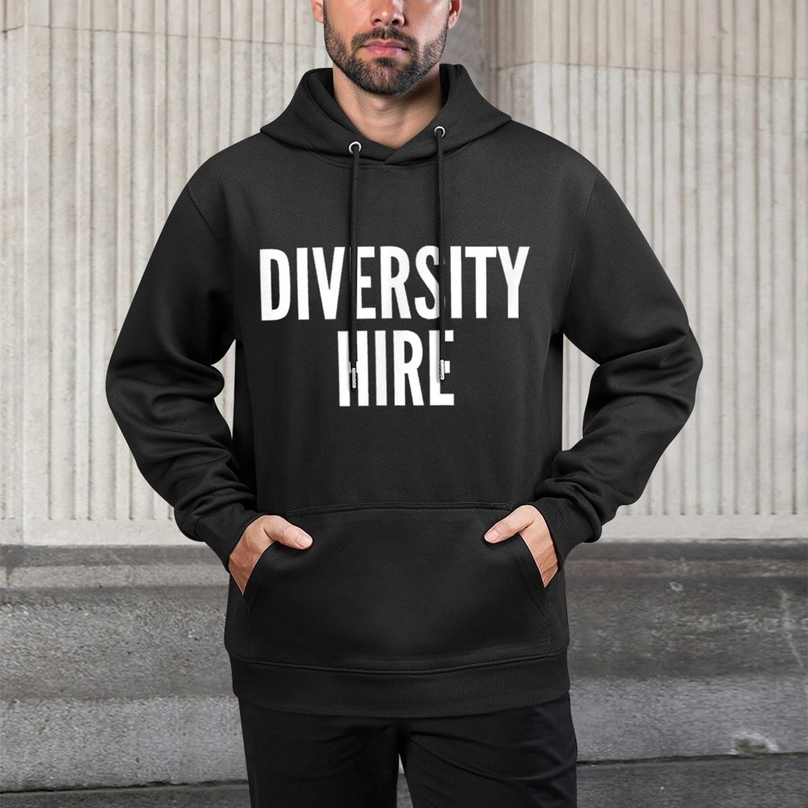 Funny Diversity Hire DEI Political Meme Design Colorfast Hoodie