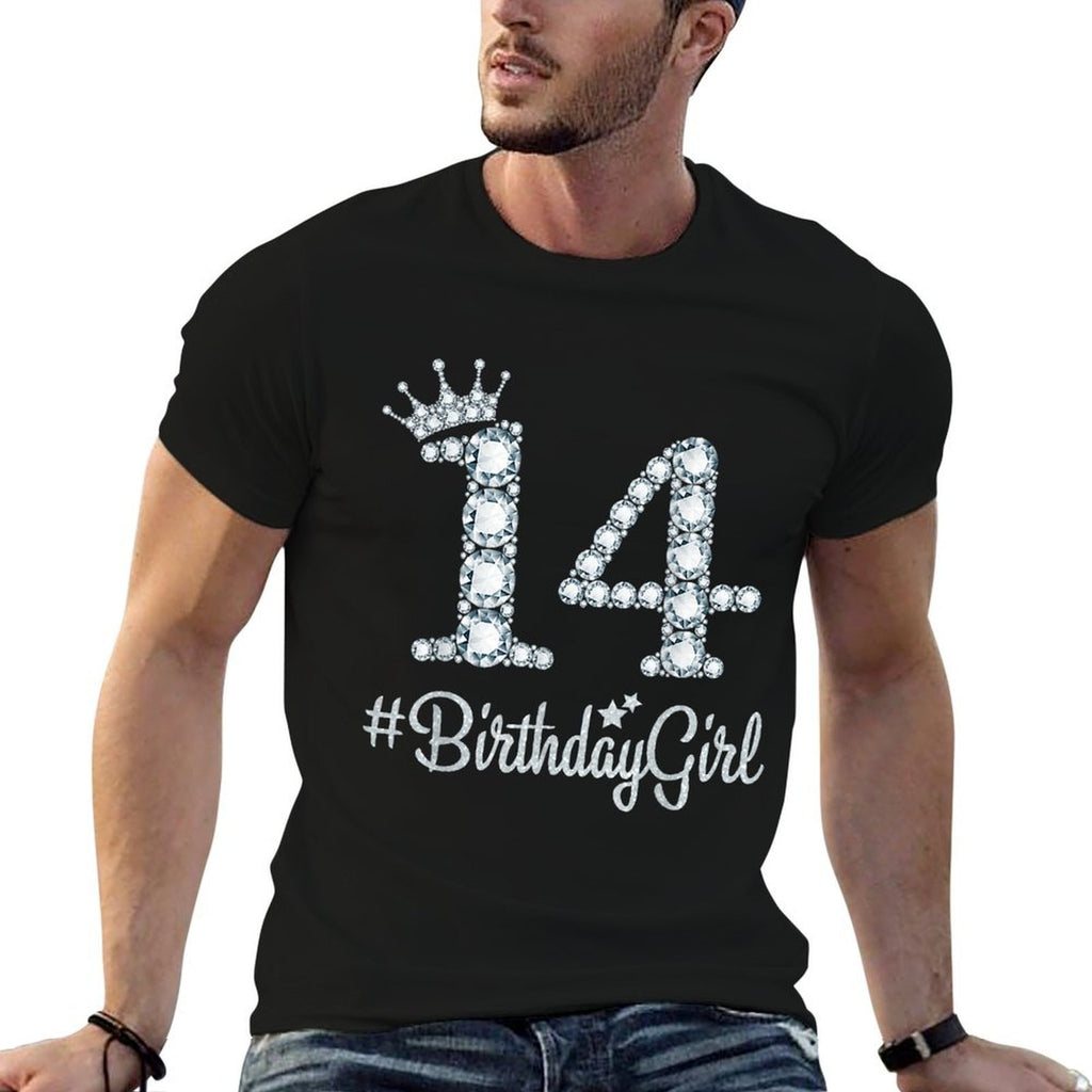 14 BirthdayGirl 14 Years Old Happy 14th Birthday Girl  Tagless Design T-Shirt