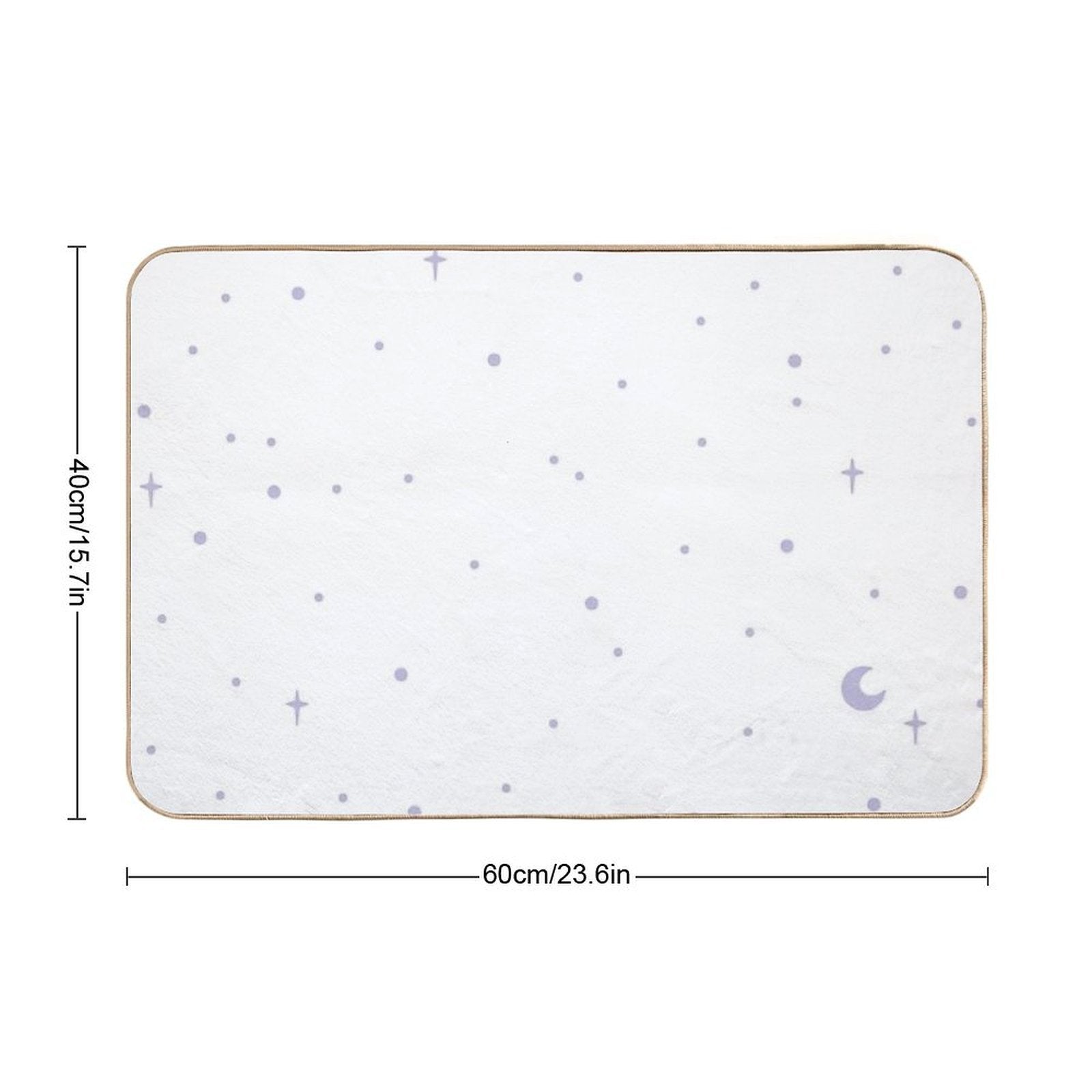 Lilac Stars on White  Non-Slip Bath Mat