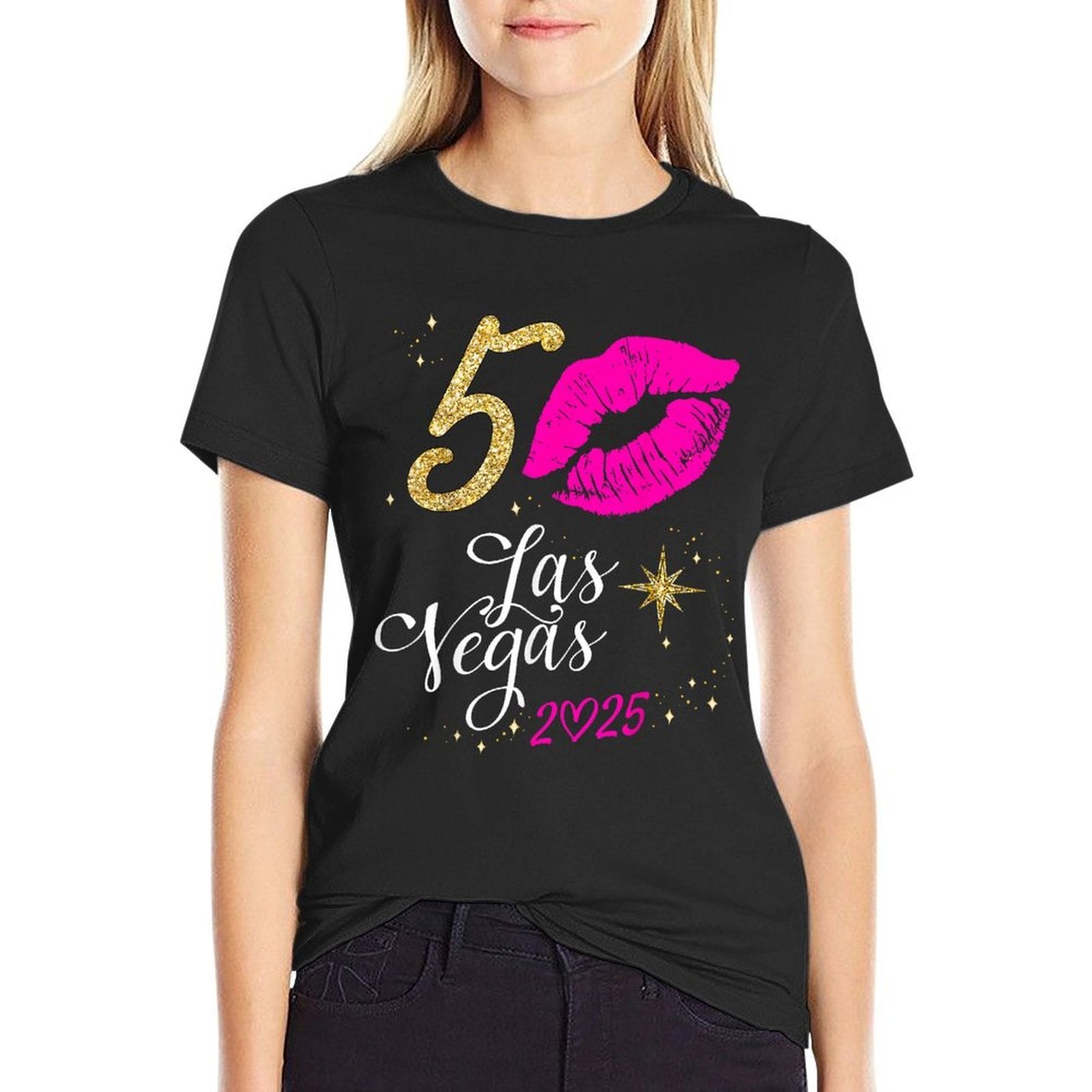 Las Vegas Girls Trips 2025 It's My 50th Birthday Squad  Rolled Sleeves T-Shirt