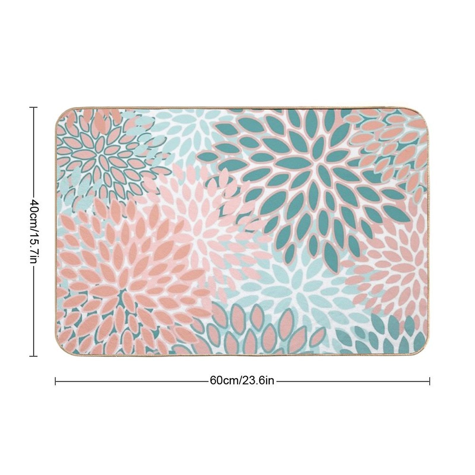 Floral Prints, Coral And Teal, Abstract Art  Versatile Bath Mat