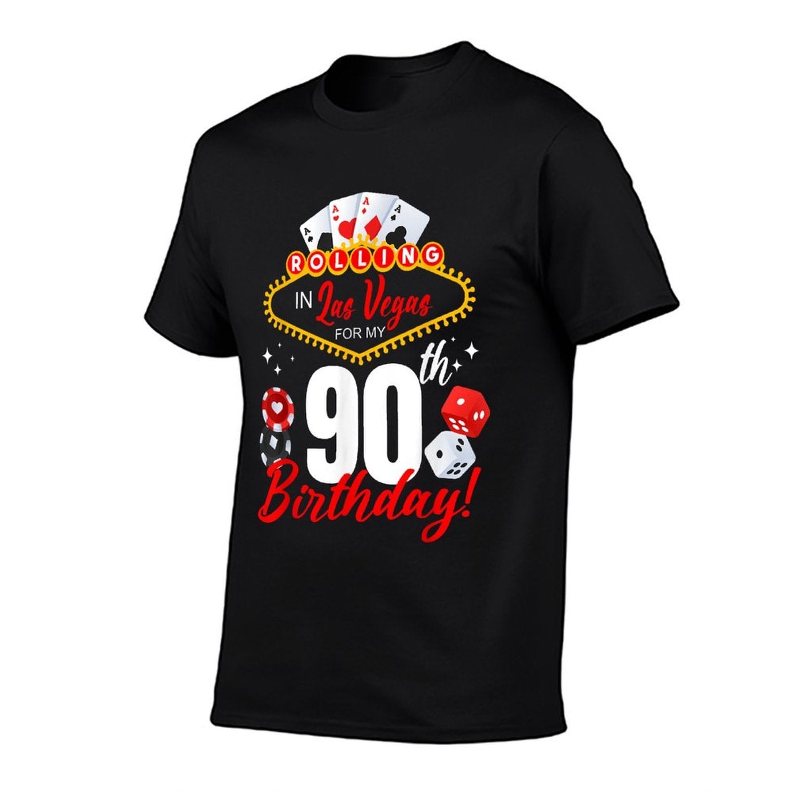 Rolling In Las Vegas 90th Birthday Crew Group Friends 90 Comfortable T-Shirt