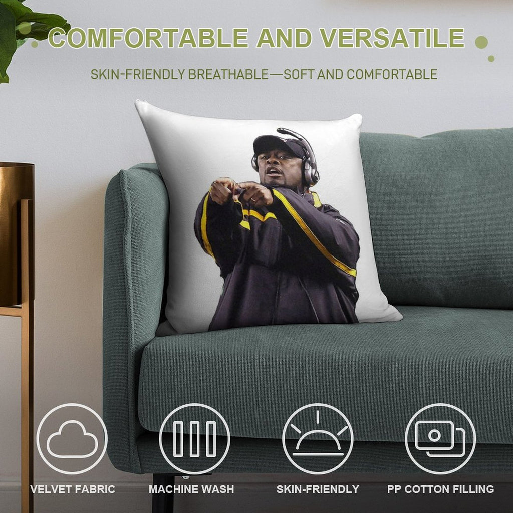 Mike Tomlin Soft Washable Throw Pillow