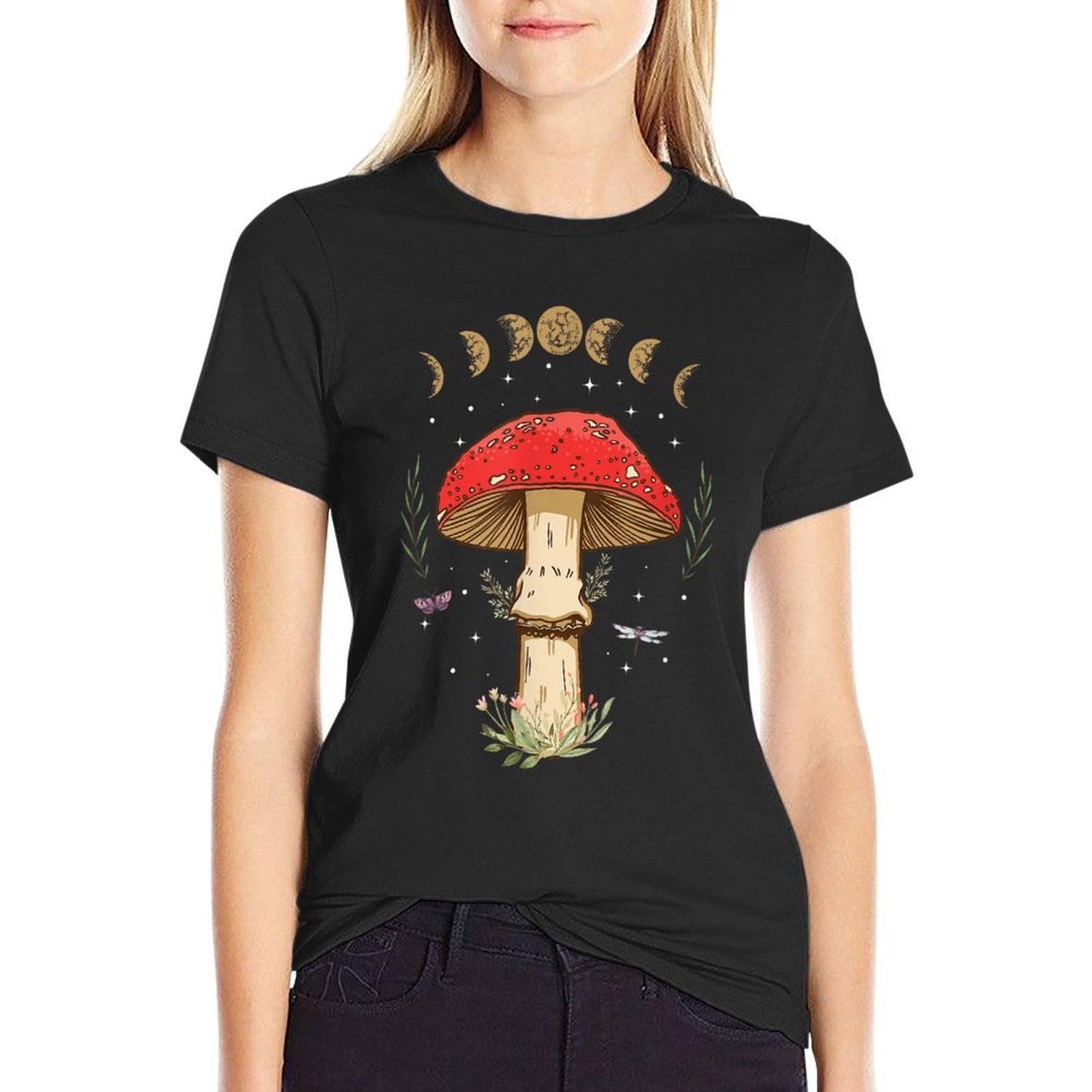 Dark Academia Cottagecore Aesthetic Magic Mushroom  Odor-resistant T-Shirt