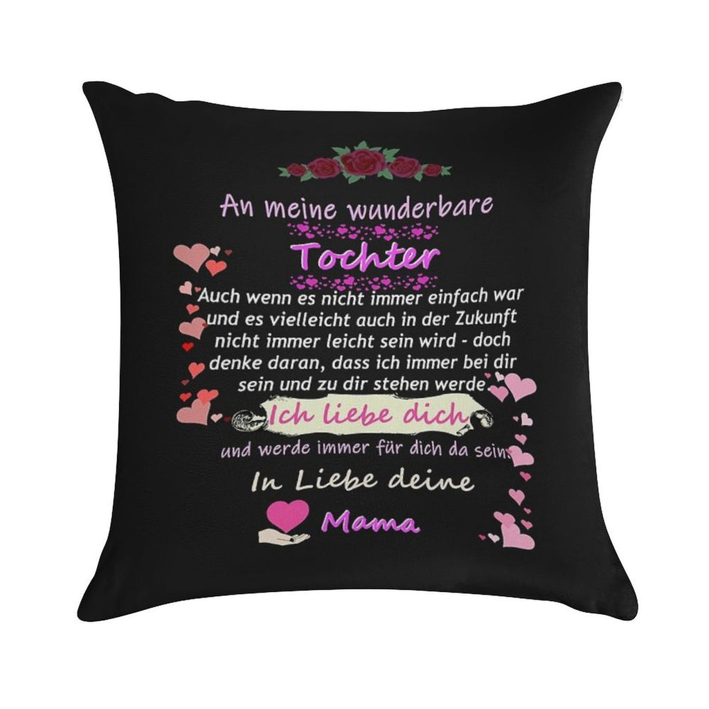 Wonderful Daughter-mother Saying Soft Decorative Cover Throw Pillow