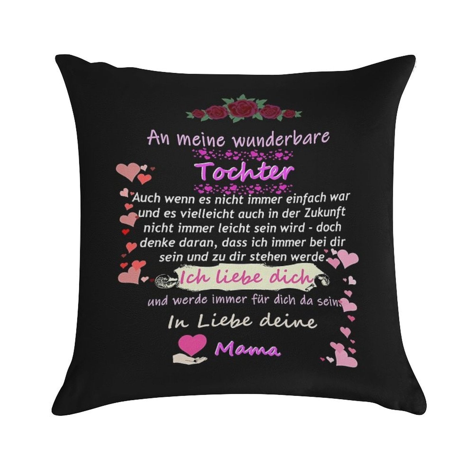 Wonderful Daughter-mother Saying Soft Decorative Cover Throw Pillow