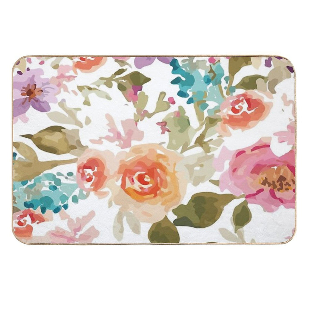 Flower Print Shower Curtain  Toxin-Free Bath Mat