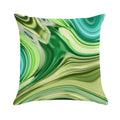 1980s Modern Abstract Turquoise Lime Green Marble Swirls Soft Durable Construction Throw Pillow