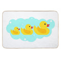 Cute Yellow Bathtime Rubber Ducks Family  Stain-Proof Bath Mat