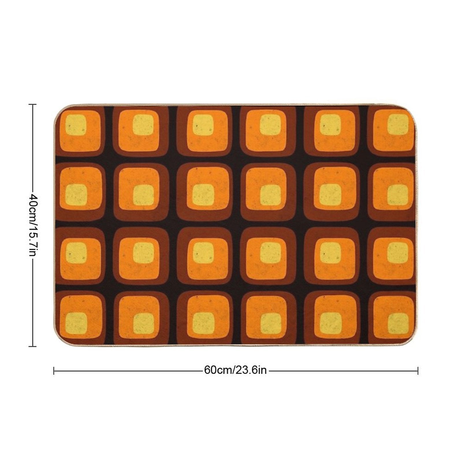 60s Retro Mod  Easy Maintenance Bath Mat
