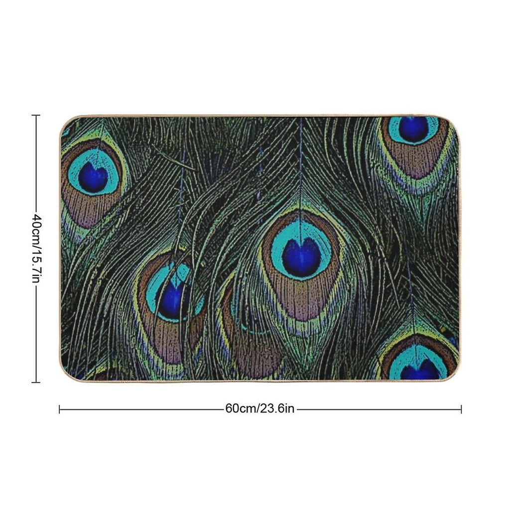 Peacock Feathers, Bird Lover Gifts, Cool Bird Outfits, Beautiful Feather Patterns  Slip-Resistant Bath Mat