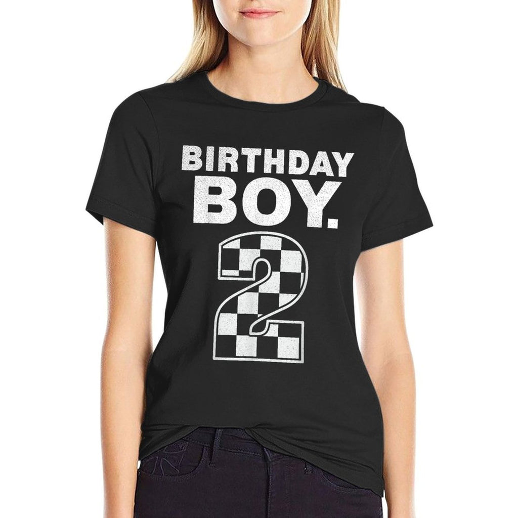 Two Fast 2 Curious Birthday Boy 2 Year Old Kids Racing Team  Stretchy T-Shirt