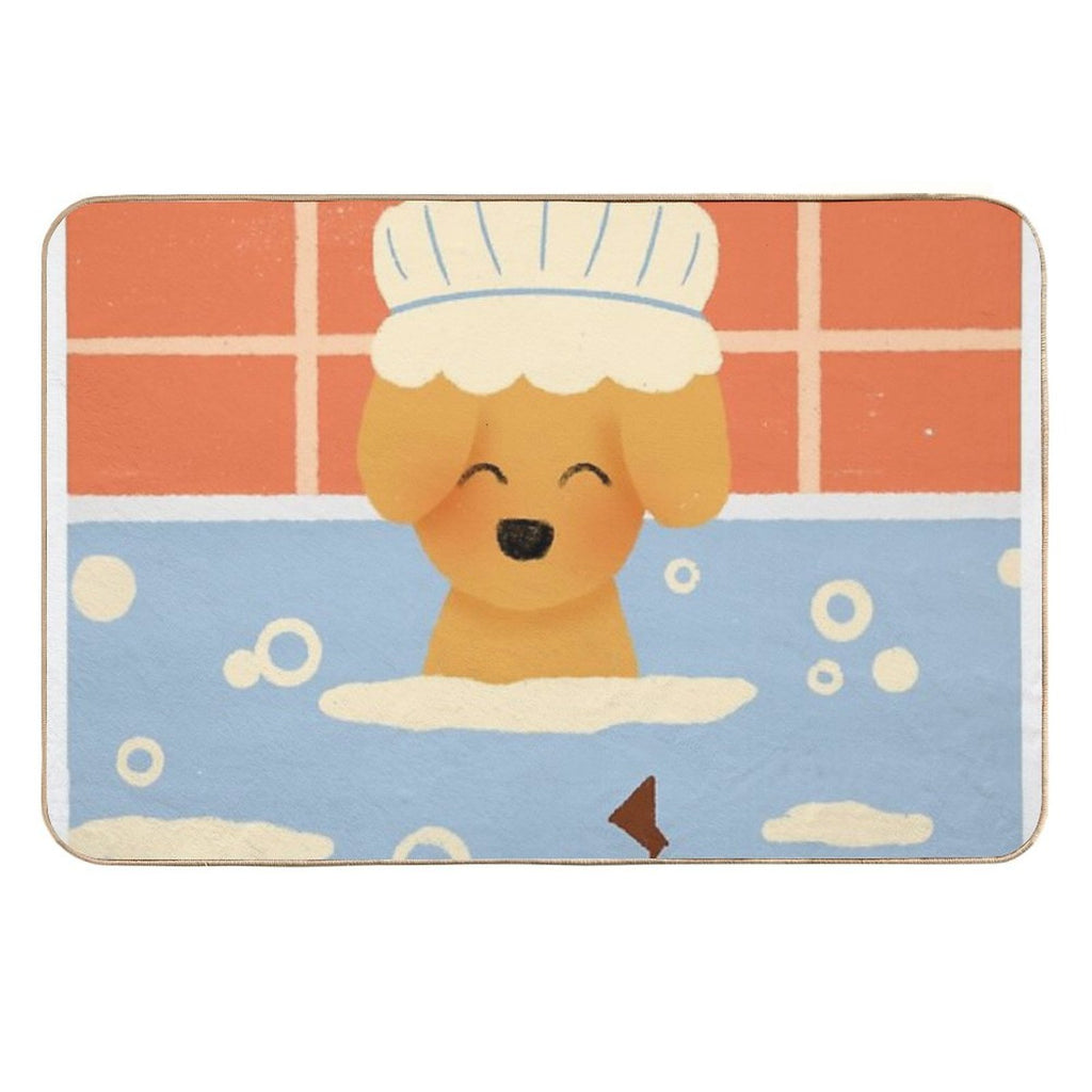 Puppy Bathtime Fun  Versatile Bath Mat