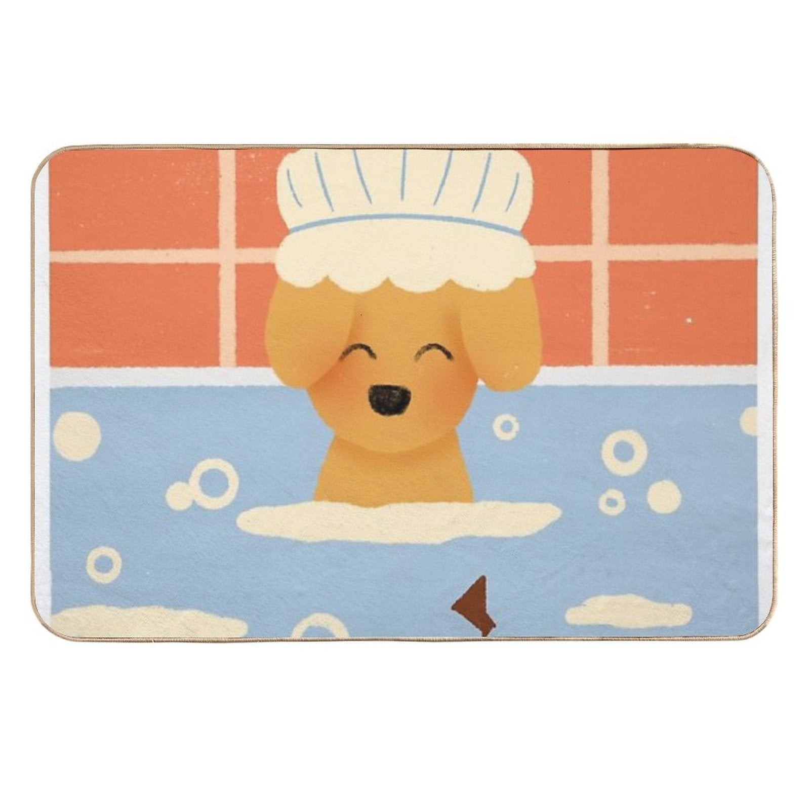 Puppy Bathtime Fun  Versatile Bath Mat