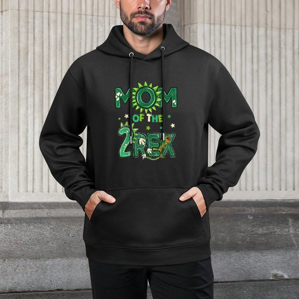 Mom Of The Two Rex Birthday Dinosaur Family Matching Colorfast Hoodie