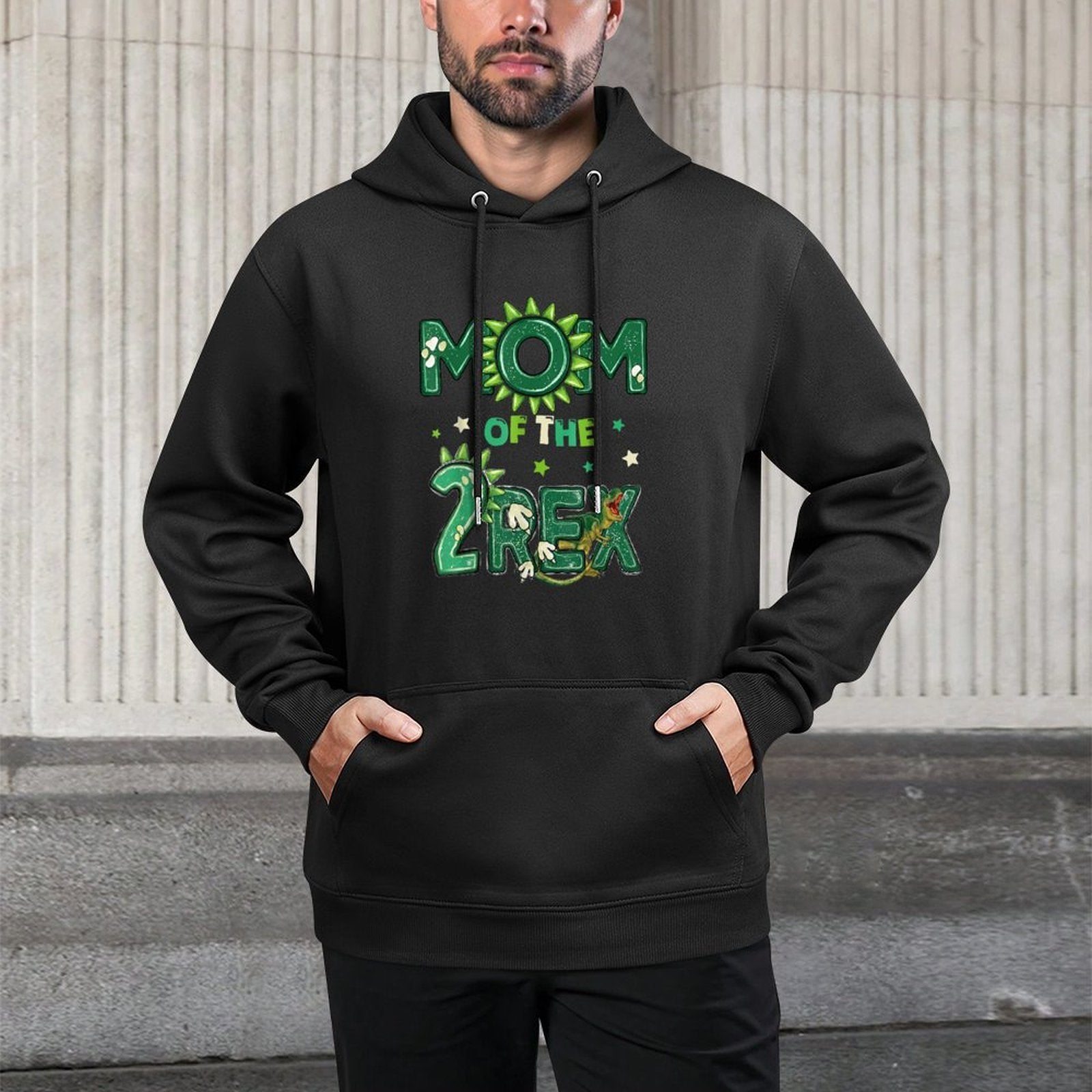 Mom Of The Two Rex Birthday Dinosaur Family Matching Colorfast Hoodie