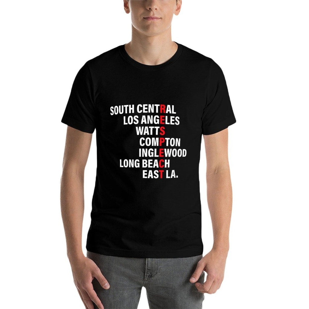 West Side RESPECT Los Angeles Watts Compton Long Beach  Summer-ready Fabric T-Shirt