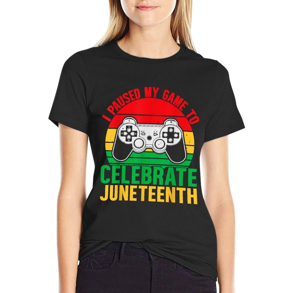 I Paused My Game To Celebrate Juneteenth Gamer Boys Kids  Breathable T-Shirt