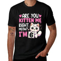 Kids 6th Birthday Girl 6yr Six 6 Year Old Kitten Cat Bday  Moisture-wicking T-Shirt