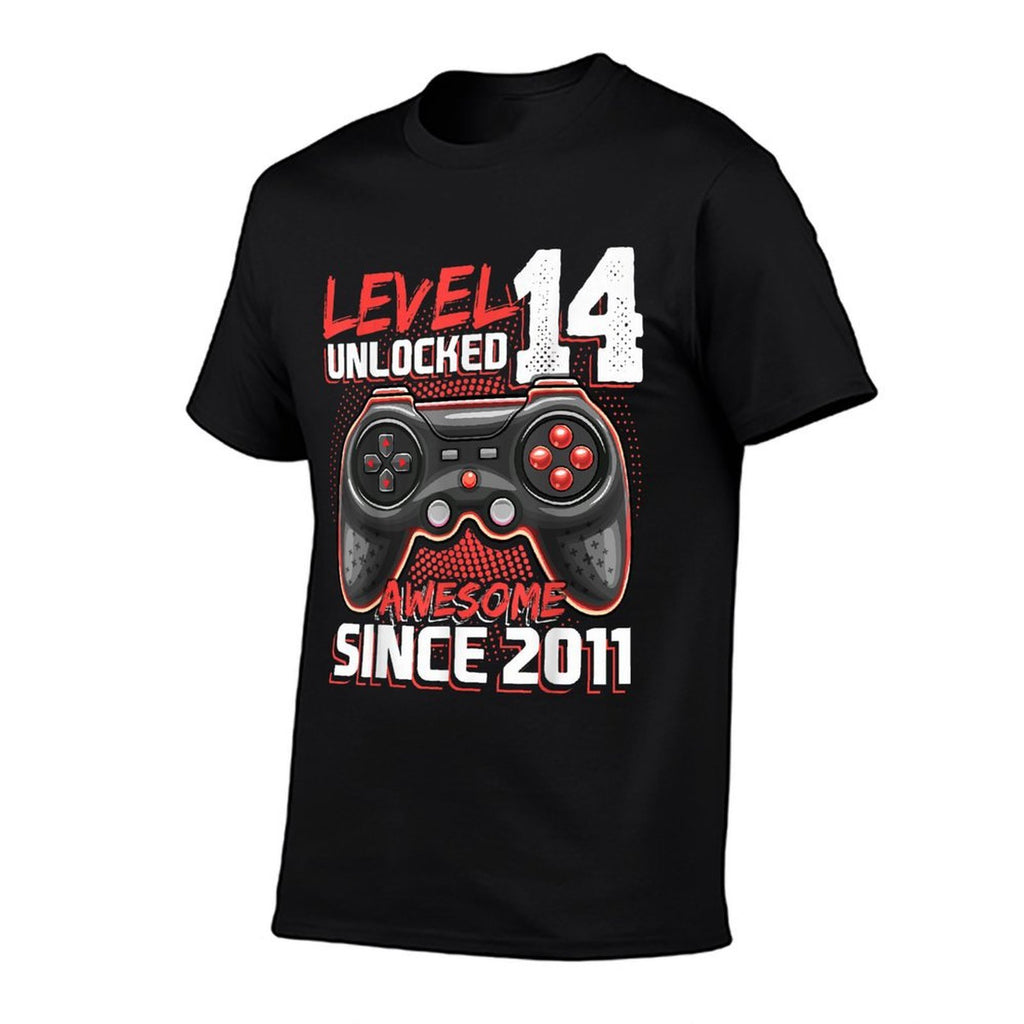 14th Birthday Boy Level 14 Gamer 14 Year Video Game Party  Trendy Pattern T-Shirt