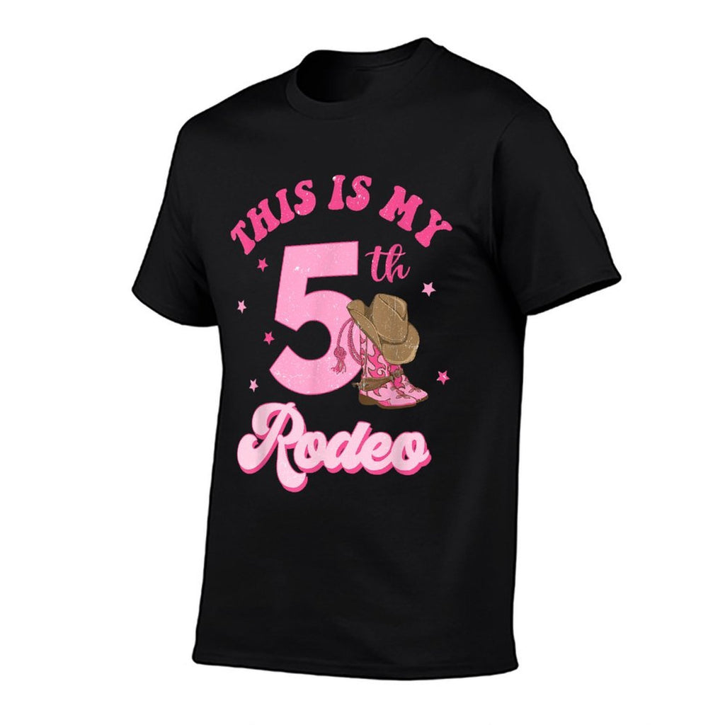 This Is My 5th Rodeo Western Cowgirl 5 Year Old Birthday  Easy-care T-Shirt