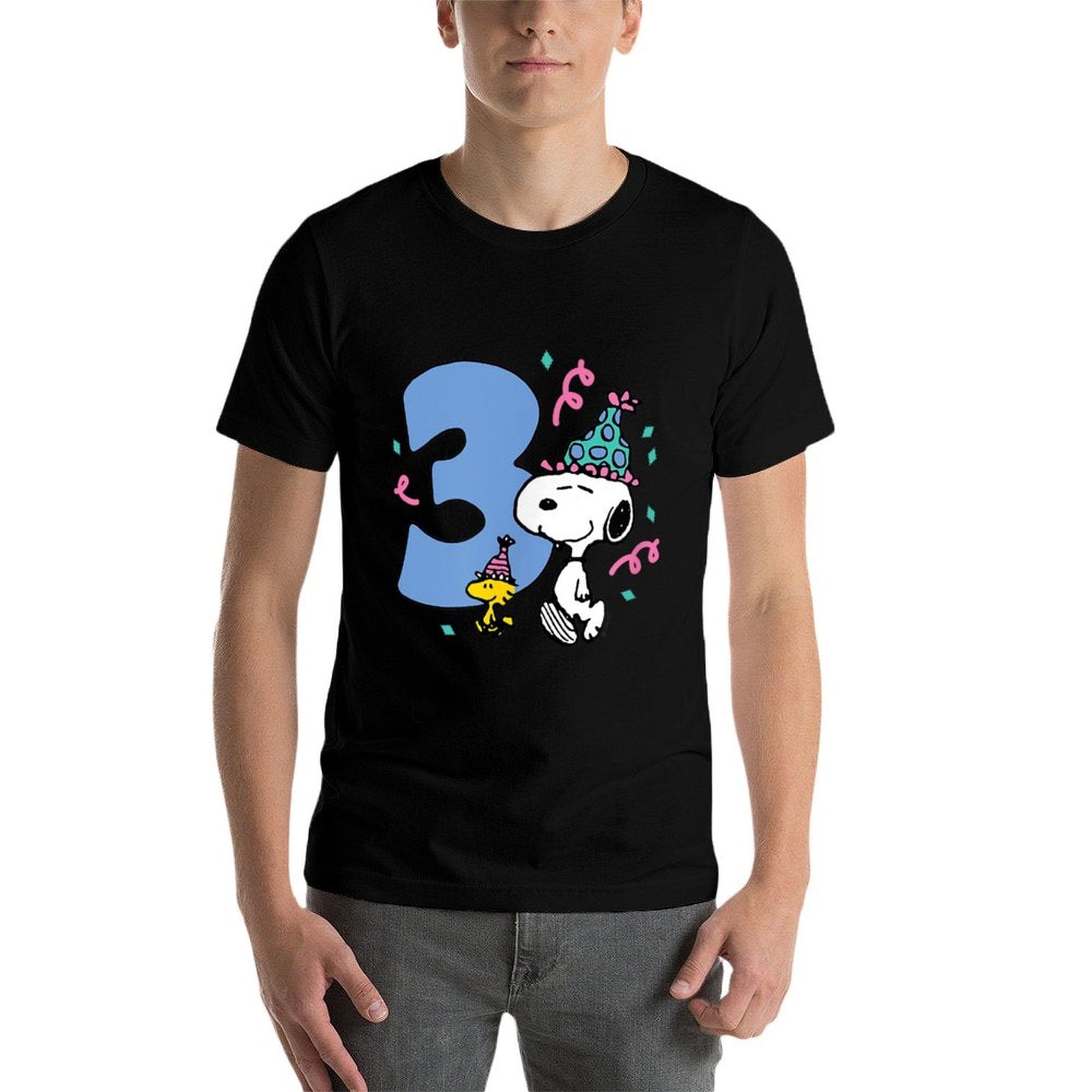 Peanuts - Snoopy And Woodstock 3rd Birthday Party  Quick-drying T-Shirt