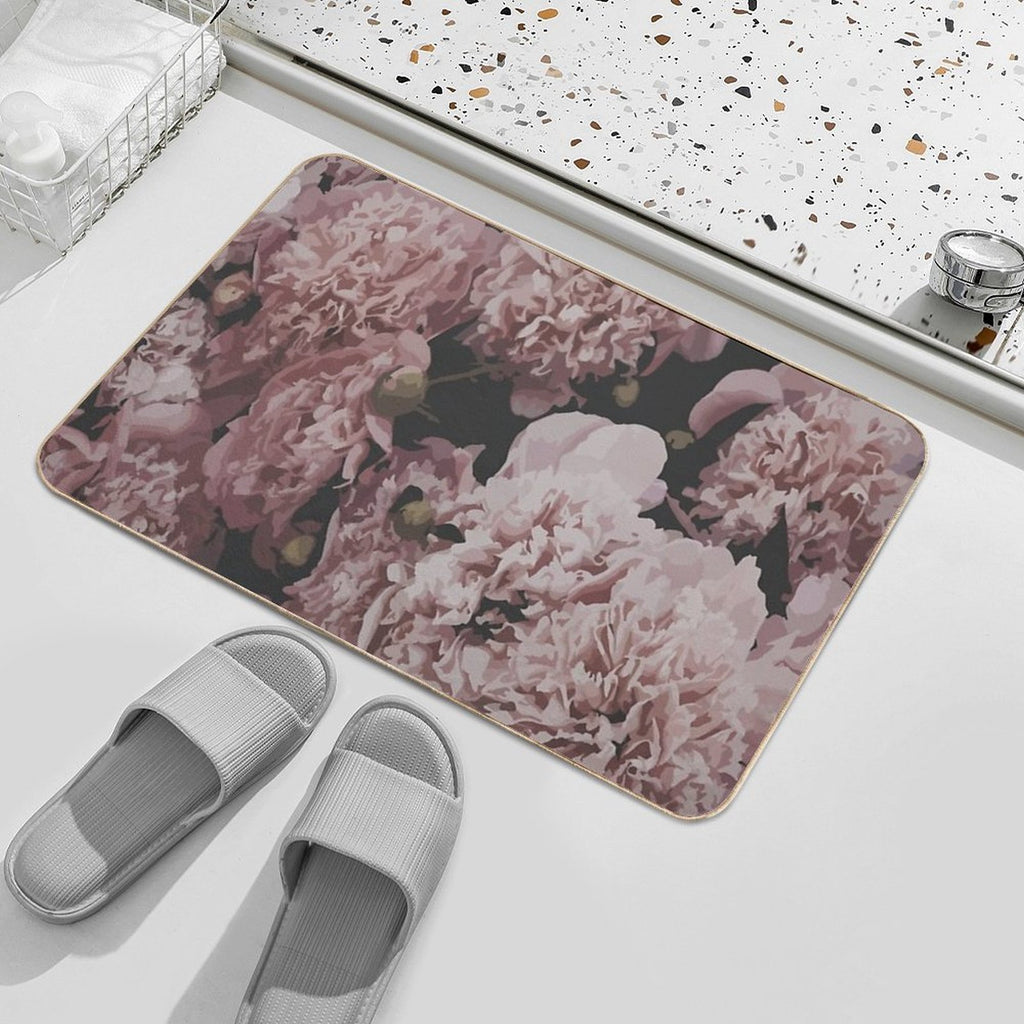 Pink Flower Bunch Abstract Art  Eco-Friendly Bath Mat