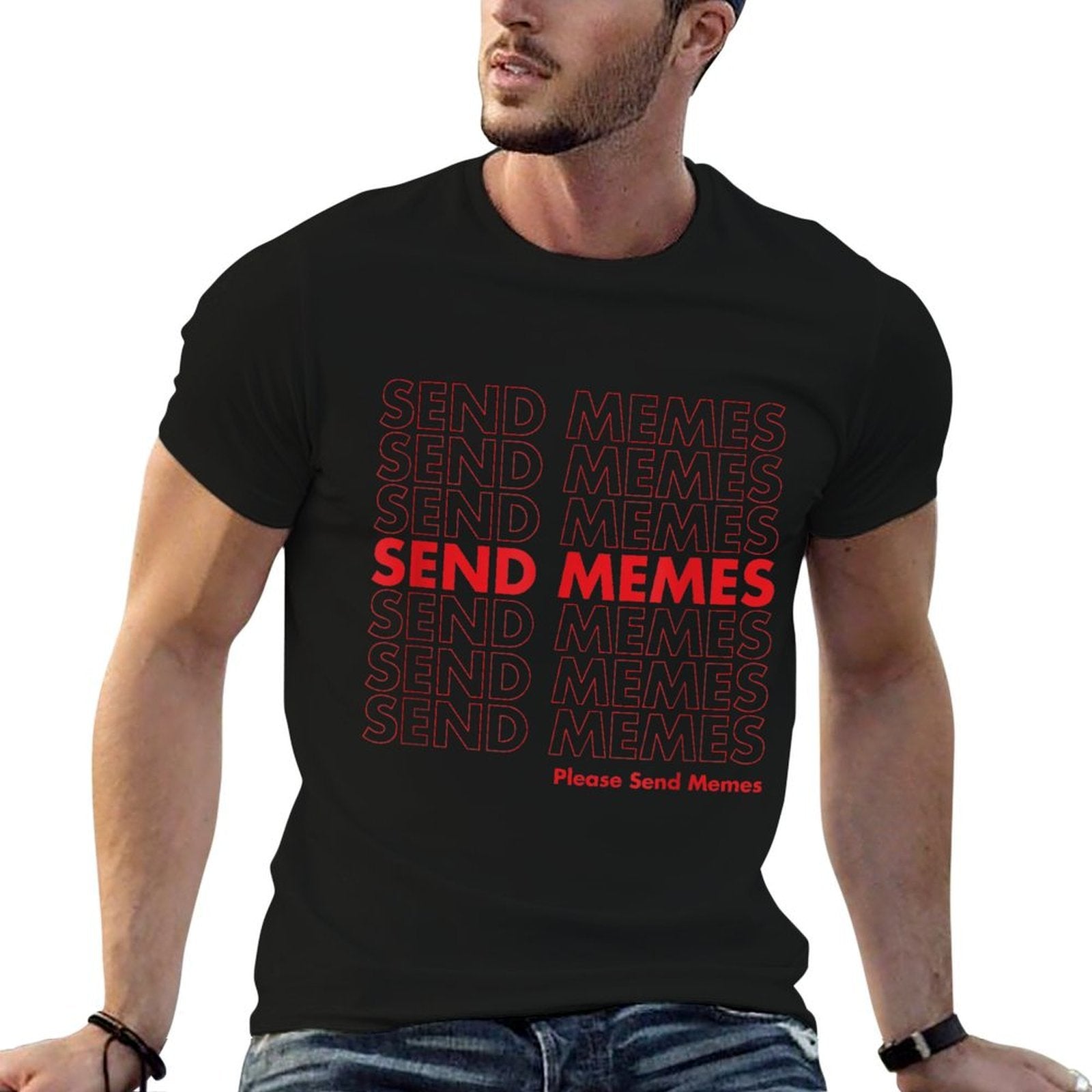 Thank You Send Memes Plastic Bag - Funny Meme  Tagless Design T-Shirt