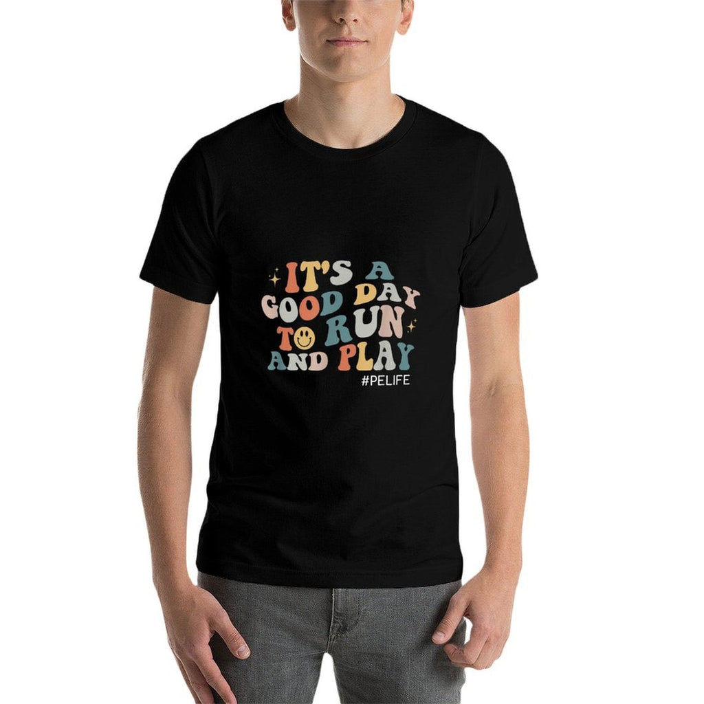 Its A Good Day To Run And Play PE Teacher Physical Education  Heathered Texture T-Shirt