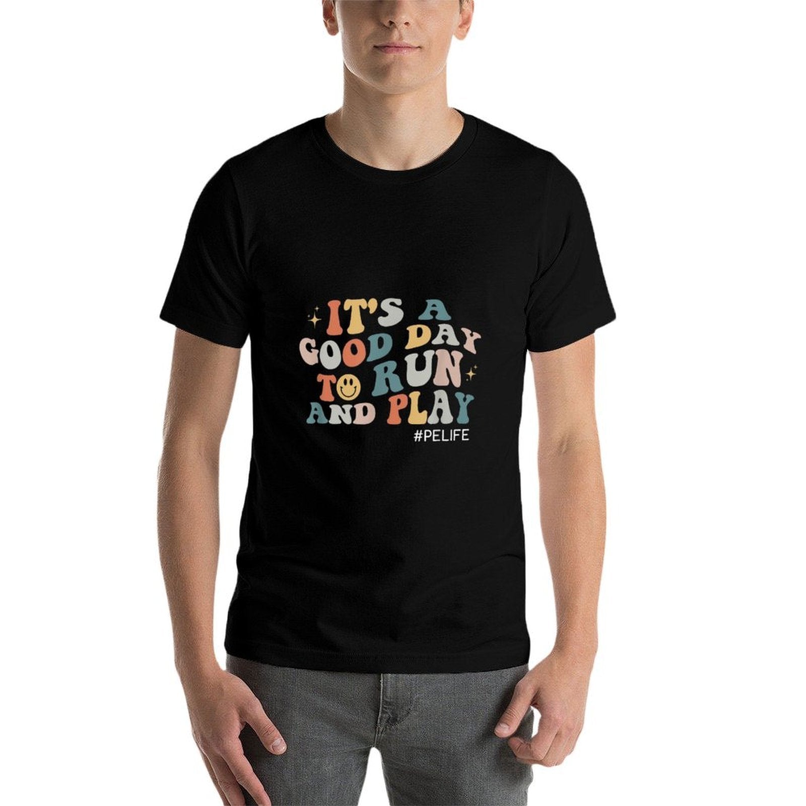 Its A Good Day To Run And Play PE Teacher Physical Education  Heathered Texture T-Shirt