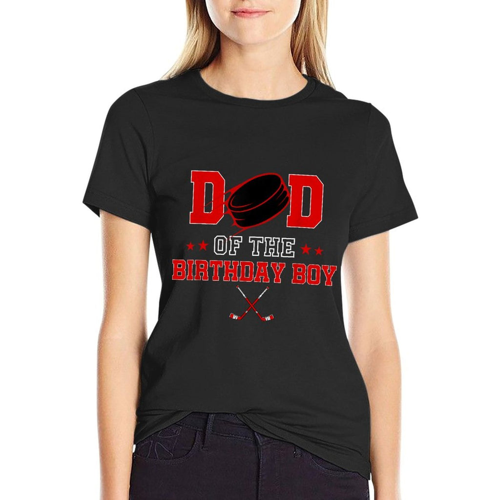 Dad Of The Birthday Boy Hockey Lover First Bday Party  Lightweight T-Shirt