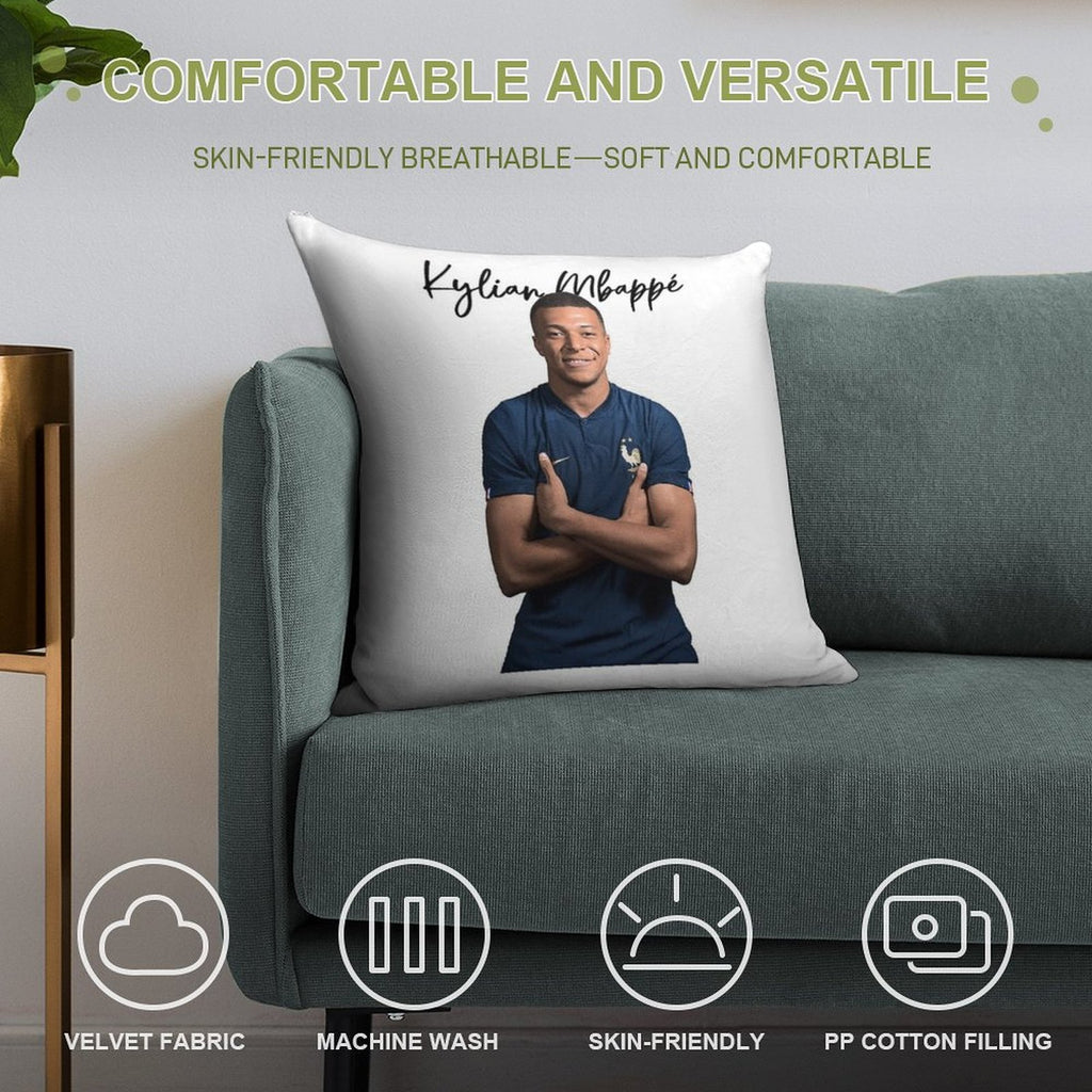 Kylian Mbappe Soft Style Accent Throw Pillow