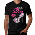 Hot Pink Lips Gifts High Heel Afro Diva Birthday Melanin  Wrinkle-resistant T-Shirt