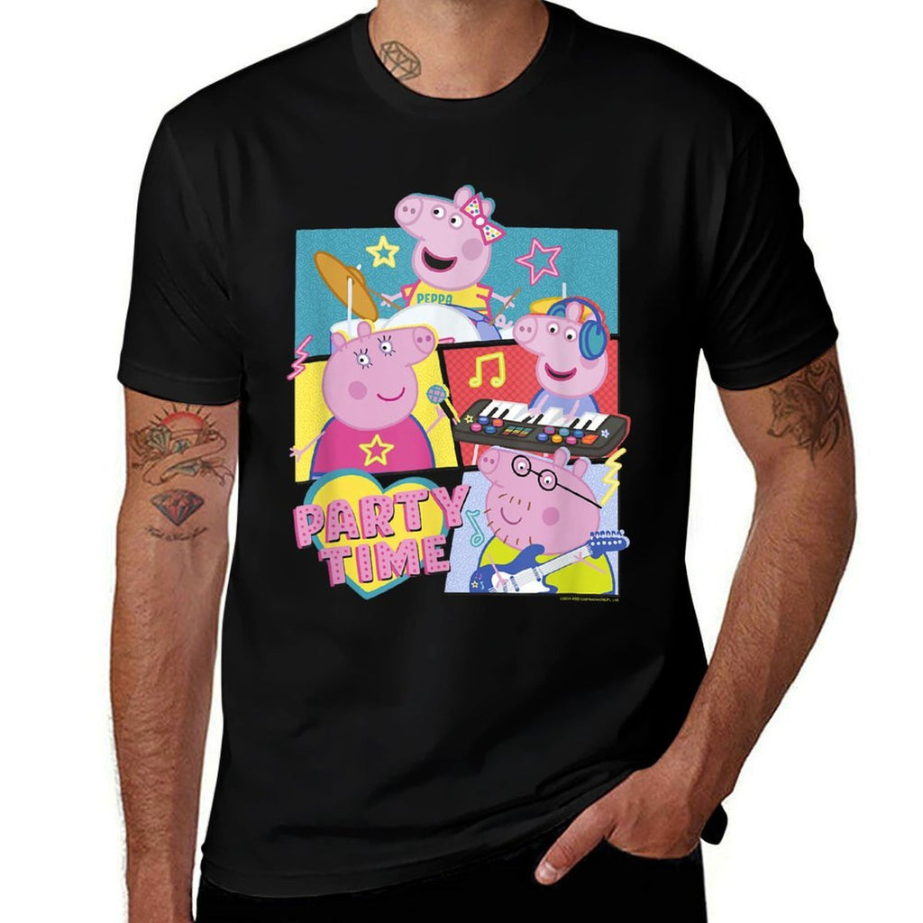 Peppa Pig Party Time Peppa & Family Musical Group Shot  Tagless Design T-Shirt