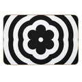 Black And White Rainbow Mod Flower  Anti-Trip Bath Mat