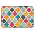 Colorful Moroccan Quatrefoil Lattice Pattern  Versatile Bath Mat