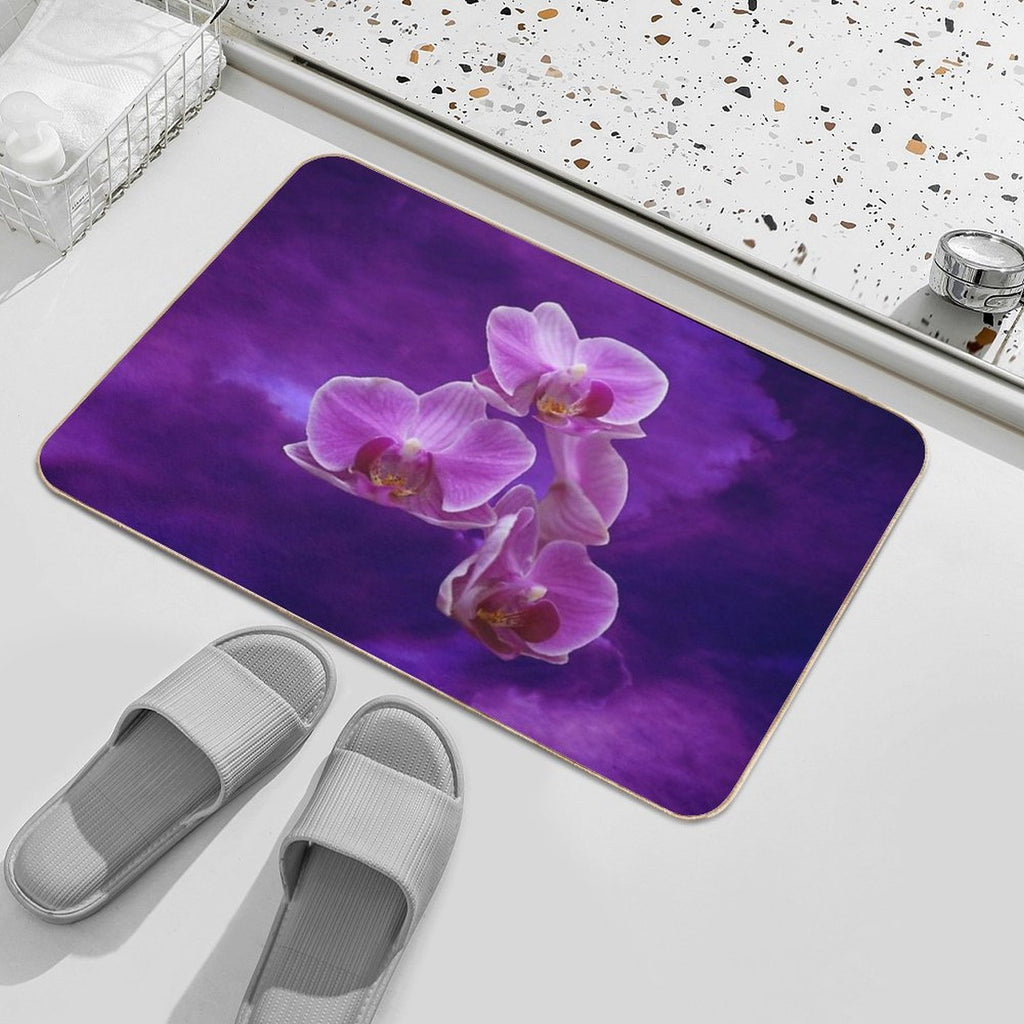 Purple Orchids  Rapid-Drying Bath Mat