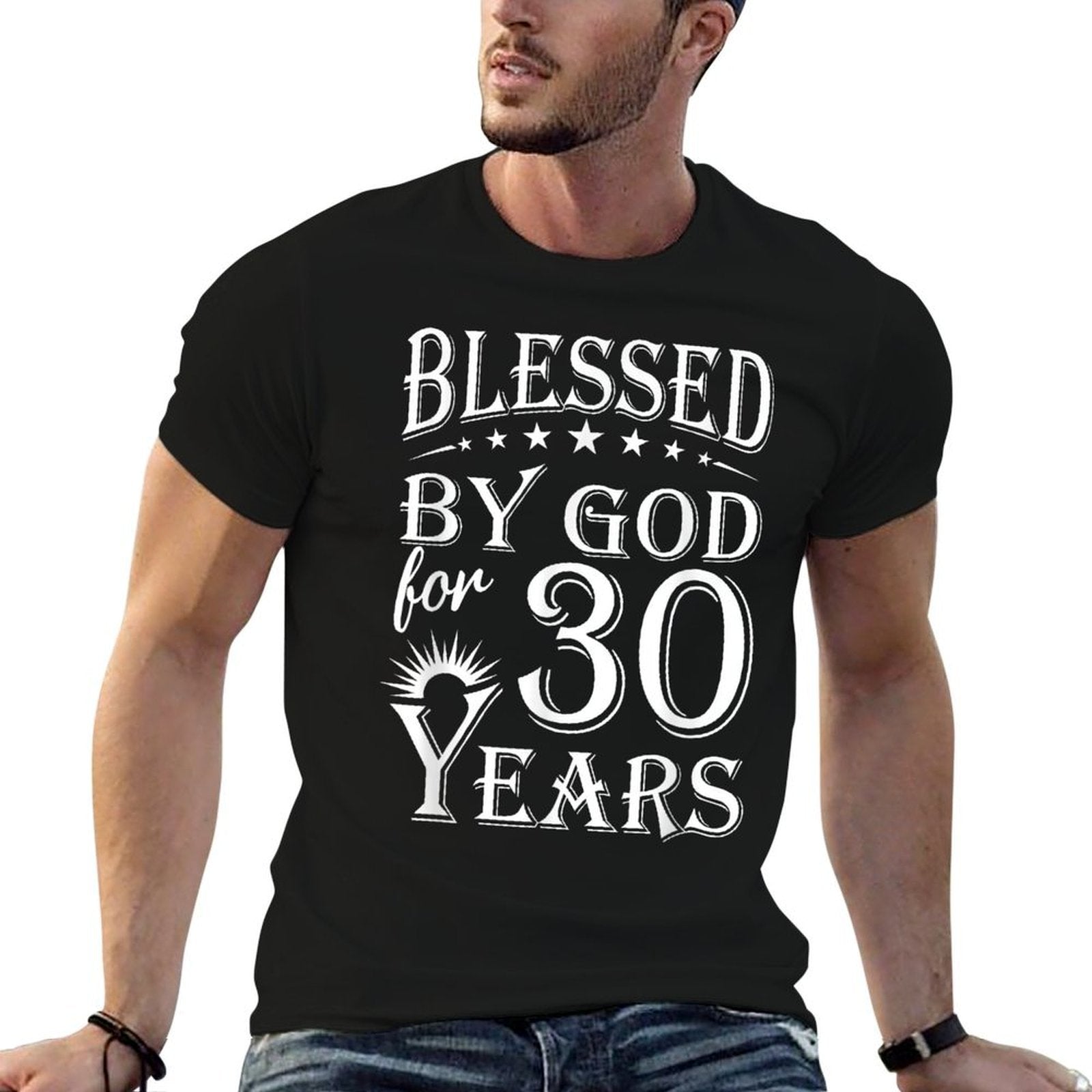 Vintage Blessed by God for 30 Years Happy 30th Birthday  Quick-drying T-Shirt