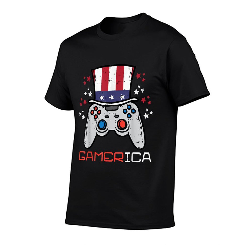 Gamer Controller American Gamerica 4th Of July Boys Men  Easy-care T-Shirt