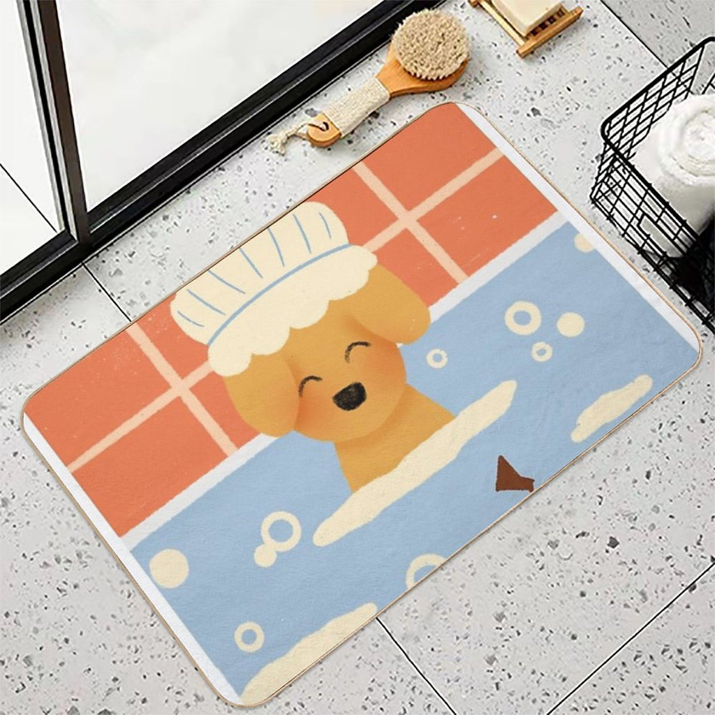 Puppy Bathtime Fun  Versatile Bath Mat