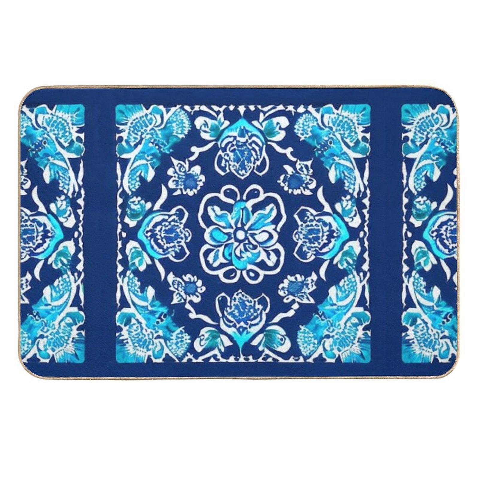 Bandana Inspired Drip  Stain-Proof Bath Mat