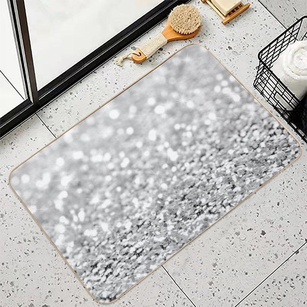 Sparkle Silver Crystals  Absorbent Bath Mat