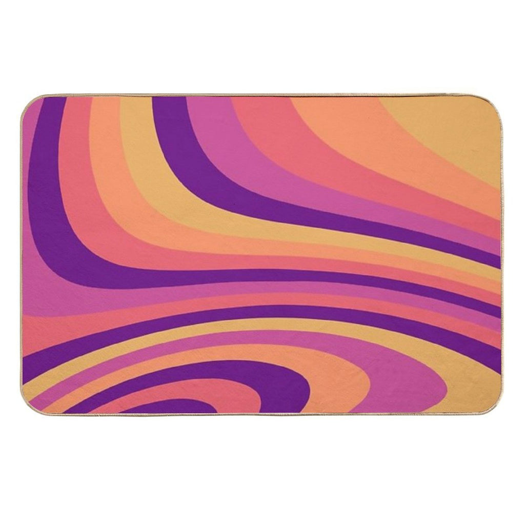 Warm Sunset Abstract Liquid Melt Wave Design  Absorbent Bath Mat
