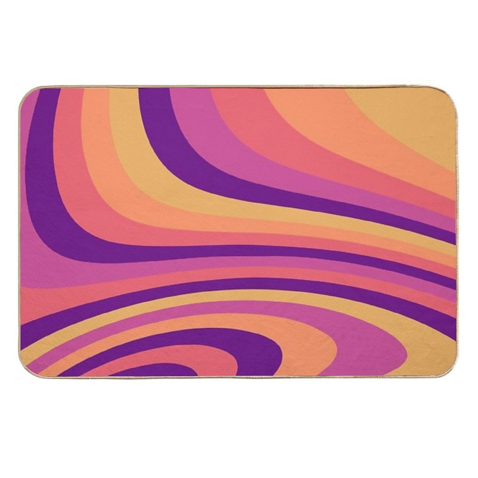 Warm Sunset Abstract Liquid Melt Wave Design  Absorbent Bath Mat