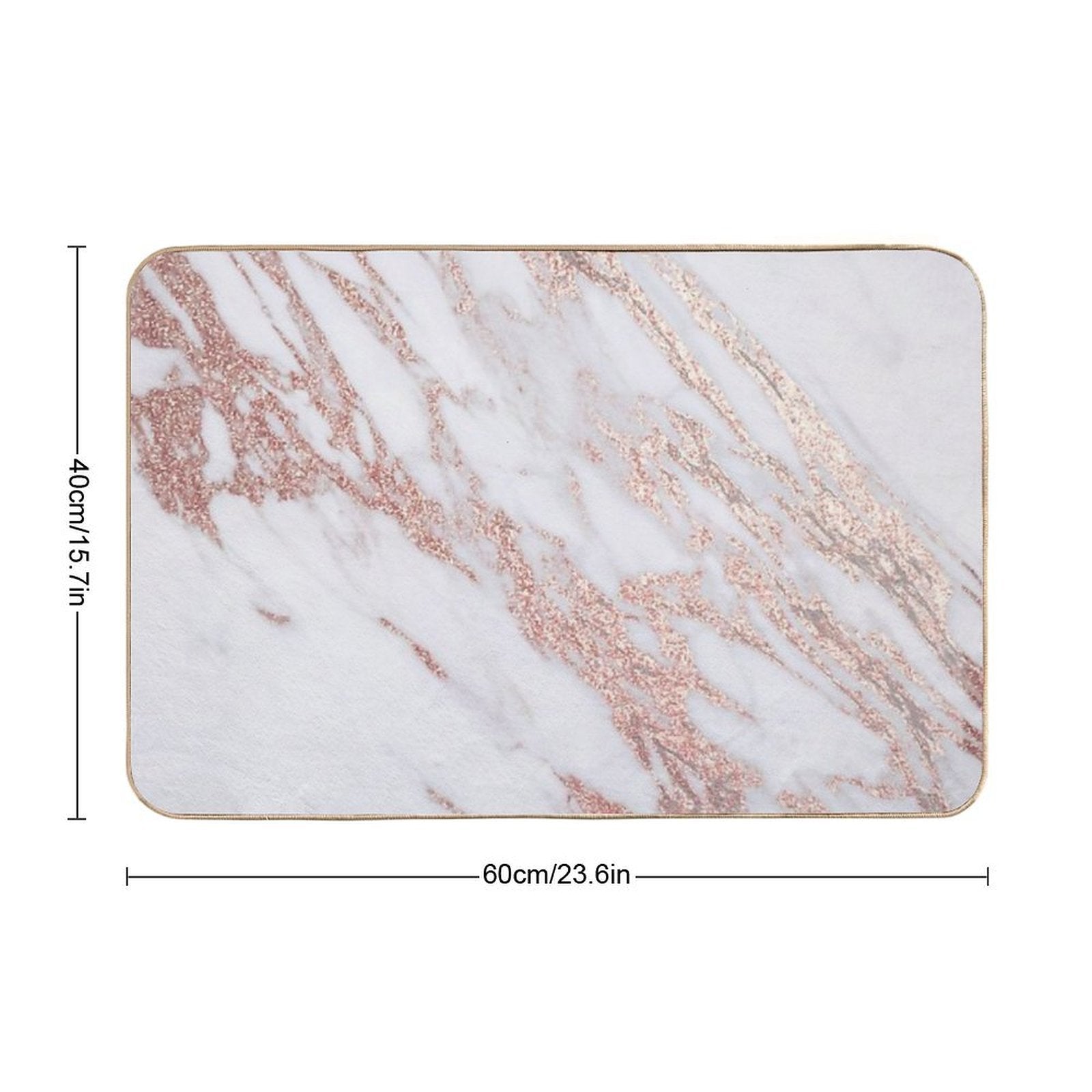 Blush Pink Rose Gold Marble  Dirt-Trapping Bath Mat